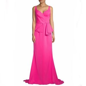 # Basix Black Label Fuchsia Side Hip Peplum Gown New With Tag - Reemoly
